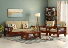 Varsha Furniture Sheesham Wood Premium Quality 5 Seater Sofa Set For Living Room Furniture Fabric 3 + 1 + 1 Sofa Set
