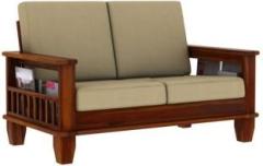 Varsha Furniture Solid Wood 2 Seater Wooden Sofa set for living Room Furniture | Sheesham Wood Fabric 2 Seater Sofa