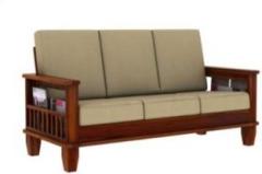 Varsha Furniture Solid Wood 3 Seater Wooden Sofa set for living Room Furniture | Sheesham Wood Fabric 3 Seater Sofa