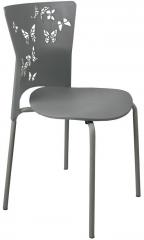 Ventura Armless Cafetaria Chair in Grey Colour
