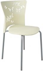 Ventura Armless Cafetaria Chair in Ivory Colour