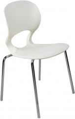 Ventura Armless Cafetaria Chair in White Colour