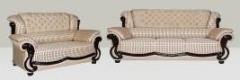 Vintage Regal Fabric 3 + 2 Beige Sofa Set