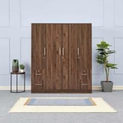 Wakefit Plaid Engineered Wood 4 Door Wardrobe