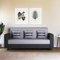 Wakesure Premium Quality Living Room Sofa Jute Fabric 3 Seater Sofa