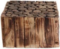 Wallvilla Handcrafted Small Square Shape Stool/Wood Logs Stool for Kitchen/Pooja/Kids Outdoor & Cafeteria Stool