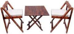 Waywood Sheesham Solid Wood Folding 2 Seater Dining Table with 2 Chairs|Coffee Table Set Solid Wood 2 Seater Dining Set