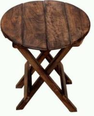 Wood City Handicrafts wooden round side coffee table, end table for living room furniture Solid Wood Side Table