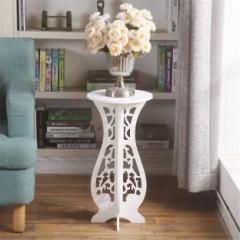 Woodenworld Wooden World Corner Table or End Table for Drawing Room, Bedroom, Balcony, Etc. Engineered Wood Corner Table