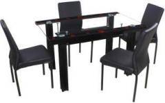 Woodness Tampa Glass 4 Seater Dining Set