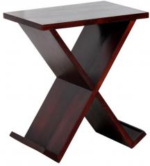 Woodsworth Alexander X Shaped Solid Wood End Table in Passion Mahogany Finish