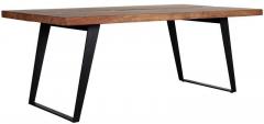 Woodsworth Alonzo Six Seater Solid Wood Dining Table in Premium Acacia Finish with Metal