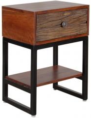 Woodsworth Arnulf Bed Side Table in Colonial Maple Finish