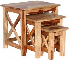 Woodsworth Belem Set Of Tables in Natural Sheesham Finish