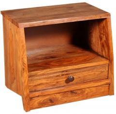 Woodsworth Belem Solid Wood Bed Side Table in Colonial Maple Finish