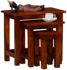 Woodsworth Brasilia Solid Wood Set of Tables in Honey Oak Finish