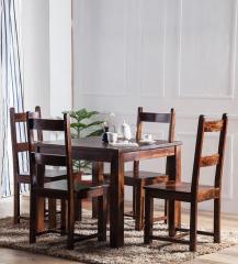 Woodsworth Cali Solid Wood Four Seater Dining Set in Provincial Teak Finish