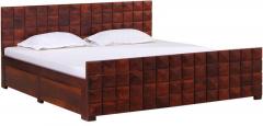 Woodsworth Casa Blanco Solid Wood King Sized Bed With Storage in Colonial Maple Finish