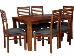 Woodsworth Casa Madera Solid Wood Six Seater Dining Set in Provincial Teak