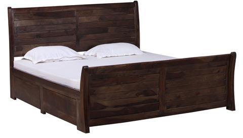Woodsworth Casa Roca Solid Wood Queen Size Bed with Storage in Provincial Teak Finish
