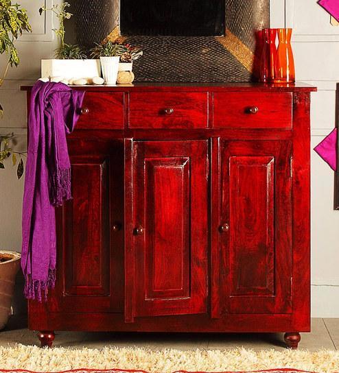Woodsworth Cashmere Solid Wood Cabinet in Passion Mahogany Finish