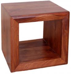 Woodsworth Cassia Lets Go Cubical Solid Wood End table in Colonial Maple Finish