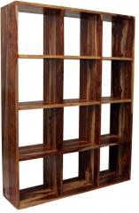 Woodsworth Concordia Twelve Tier Cube Solid Wood Book Shelf in Natural Sheesham Finish