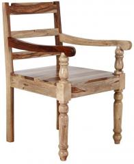 Woodsworth Dufferin Solid Wood Arm Chair in Natural Sheesham Finish