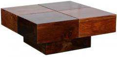 Woodsworth Eros Square Large Solid Wood Coffee Table in DualTone Finish