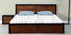 Woodsworth Forks King Size Bed In Dual Tone Finish