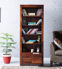 Woodsworth Freemont Book Shelf with Two Drawers in Honey Oak Finish