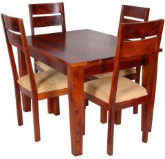 Woodsworth Girton Solid Wood Four Seater Dining Set in Colonial Maple Finish
