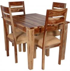 Woodsworth Girton Solid Wood Four Seater Dining Set in Natural Finish