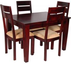 Woodsworth Girton Solid Wood Four Seater Dining Set in Passion Mahagony Finish