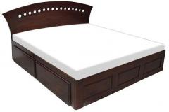 Woodsworth Guadalajara Solid Wood King Sized Bed with storage in Espresso Walnut Finish
