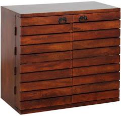 Woodsworth Guatemala Solid Wood Bar Cabinet in Honey Oak Finish