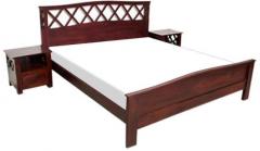 Woodsworth Havana King Size Bed with Two Bedside Tables in Passion Mahogany Finish