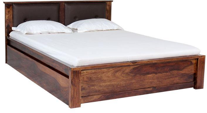 Woodsworth Havana Queen Sized Sheesham Wood Bed with Storage in Provincial Teak Finish