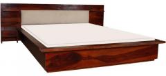 Woodsworth Hilda Solid Wood Queen Size Bed with Bed Side Tables in Colonial Maple Finish