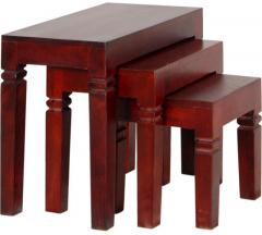 Woodsworth Homerton Solid Wood Set Of Tables in Passion Mohagony Finish