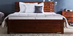 Woodsworth Illinois Queen Bed with storage in Honey Oak finish