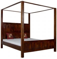 Woodsworth La Paz Solid Wood King Sized Poster Bed in Colonial Maple Finish