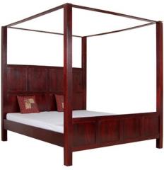 Woodsworth La Paz Solid Wood King Sized Poster Bed in Passion Mahagony Finish