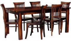 Woodsworth Lucio Solid Wood Six Seater Dining Set in Dual Tone