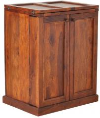 Woodsworth Montevideo Solid Wood Bar Cabinet in Honey Oak Finish