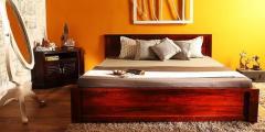 Woodsworth Nashville King Size Bed with storage in Honey Oak Finish