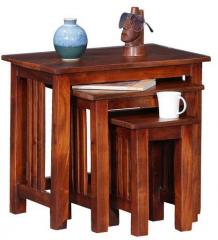 Woodsworth Oritz Solid Wood Set Of Tables in Honey Oak finish
