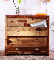Woodsworth Polson Chest of Five Drawers in Natural Sheesham Wood Finish