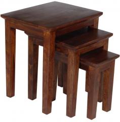 Woodsworth Puebla Solid Wood Set of Tables in Provincial Teak Finish