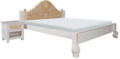 Woodsworth Quito King Size Bed in White Colour with Two Bedside Tables